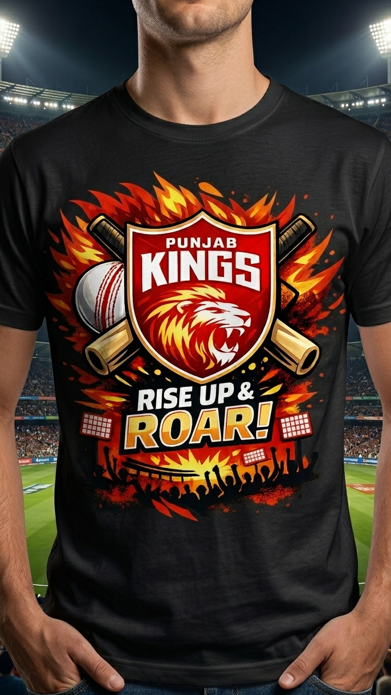 Rise Up and Roar – Punjab Kings Fan T-Shirt