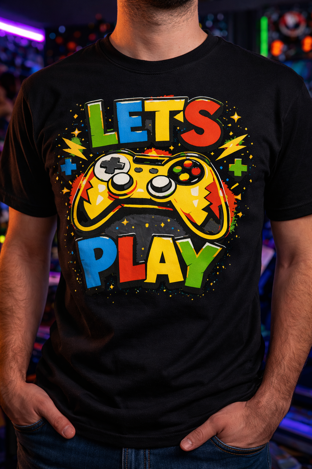 Let’s Play Game Gamer T-Shirt – Funny Gaming Graphic Tee