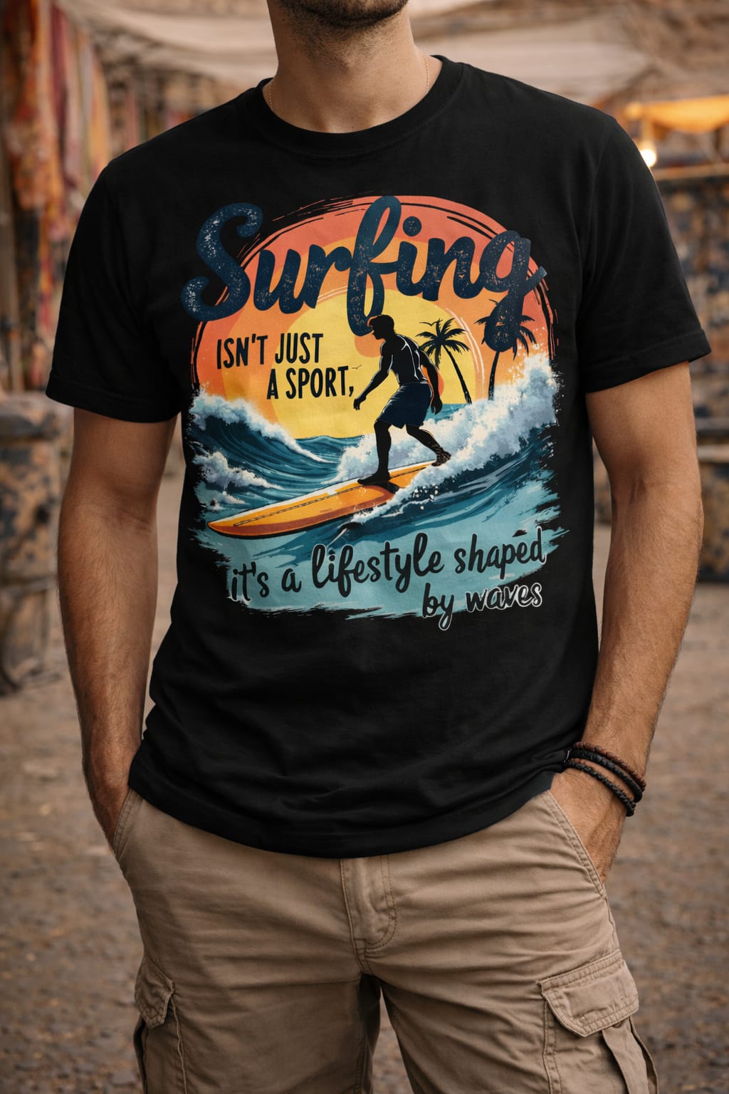 Surfing Lifestyle Graphic Tee – Ride the Wave