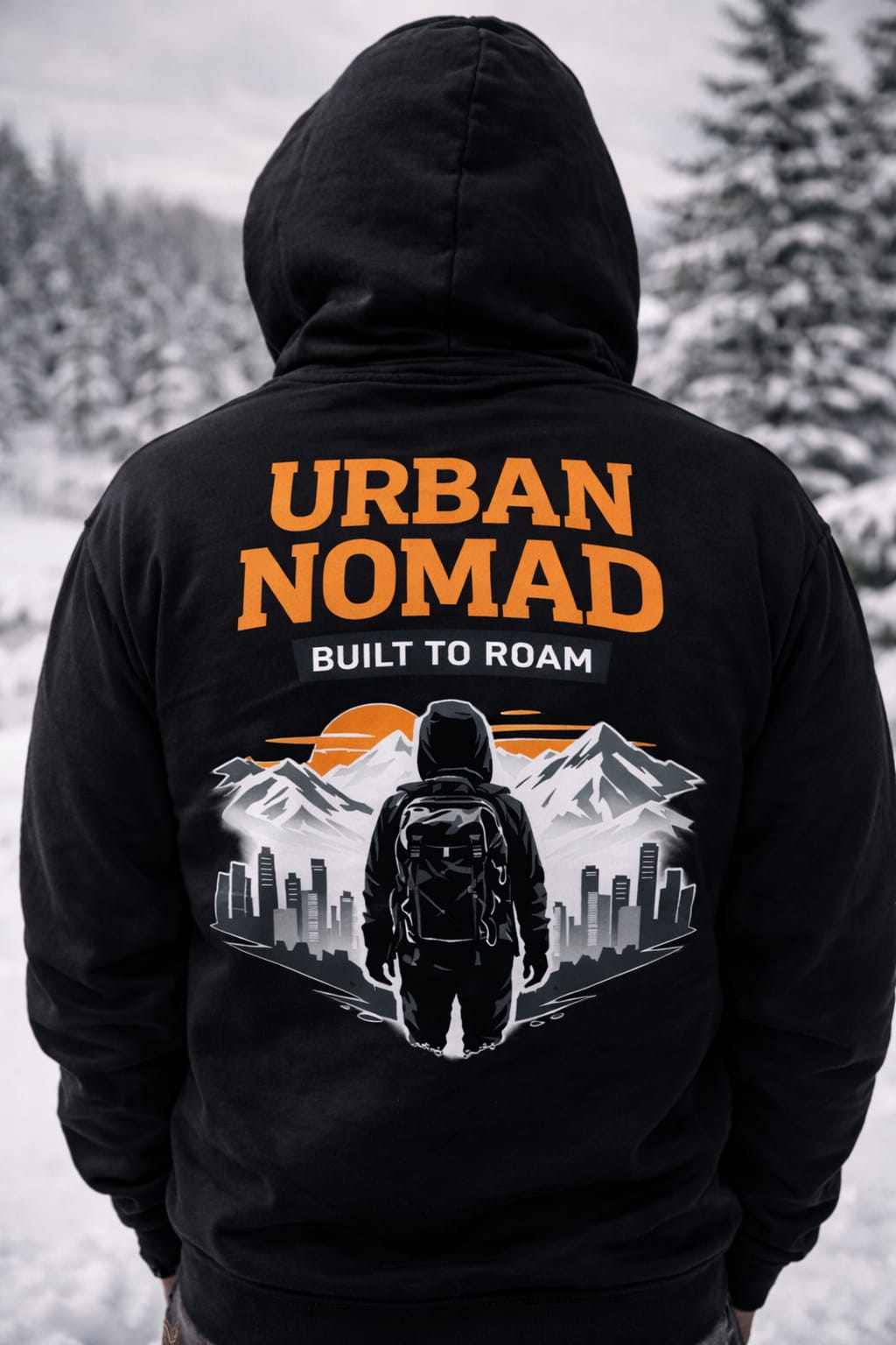 Urban Nomad Built To Roam Hoodie – Adventure Travel Graphic Sweatshirt for Men & Women