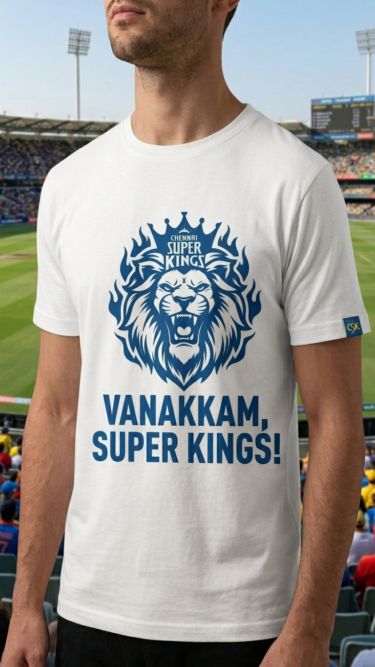 Vanakkam Superkings CSK Fan T-Shirt – IPL Edition