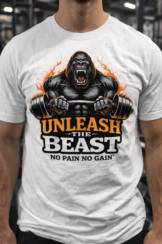 Unleash The Beast Gym T-Shirt – Motivational Workout Graphic Tee