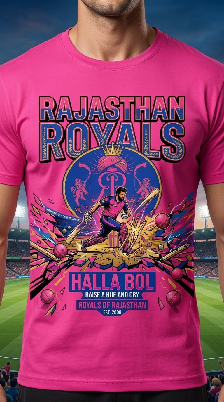 Halla Bol – Rajasthan Royals Fan T-Shirt
