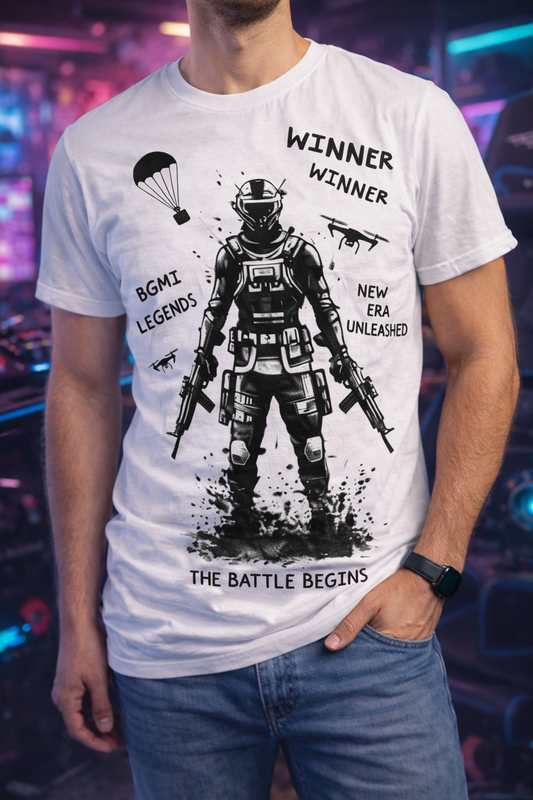 BGMI Winners Gamer T-Shirt – Battleground Gaming Graphic Tee