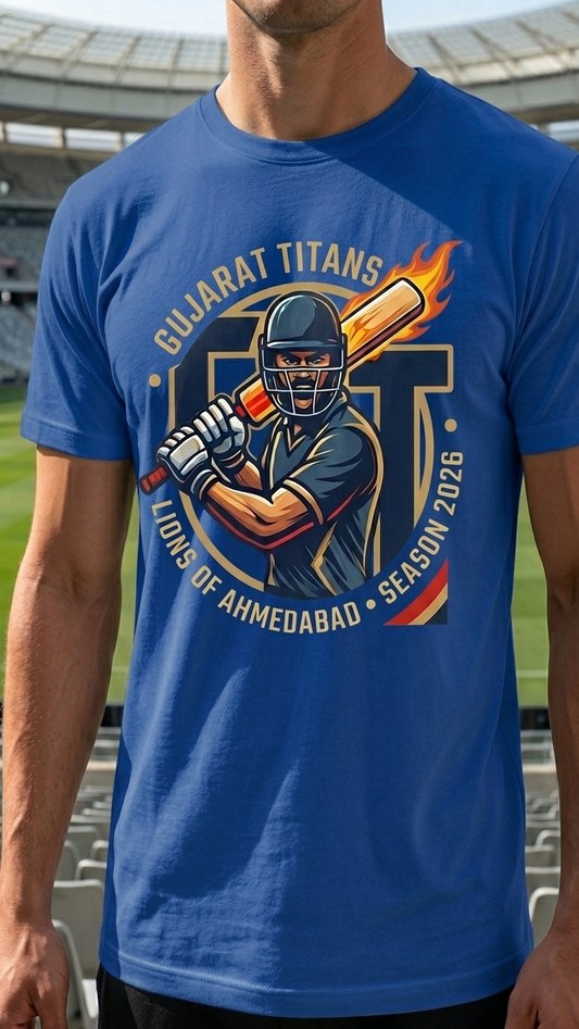Lions of Ahmedabad” Fan T-Shirt – Premium Supporter Tee for Gujarat Titans | Indian Premier League Edition