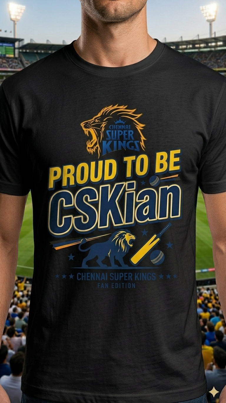 Proud to be CSKian – Chennai Super Kings Fan T-Shirt