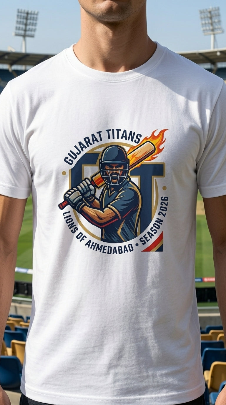 Lions of Ahmedabad” Fan T-Shirt – Premium Supporter Tee for Gujarat Titans | Indian Premier League Edition