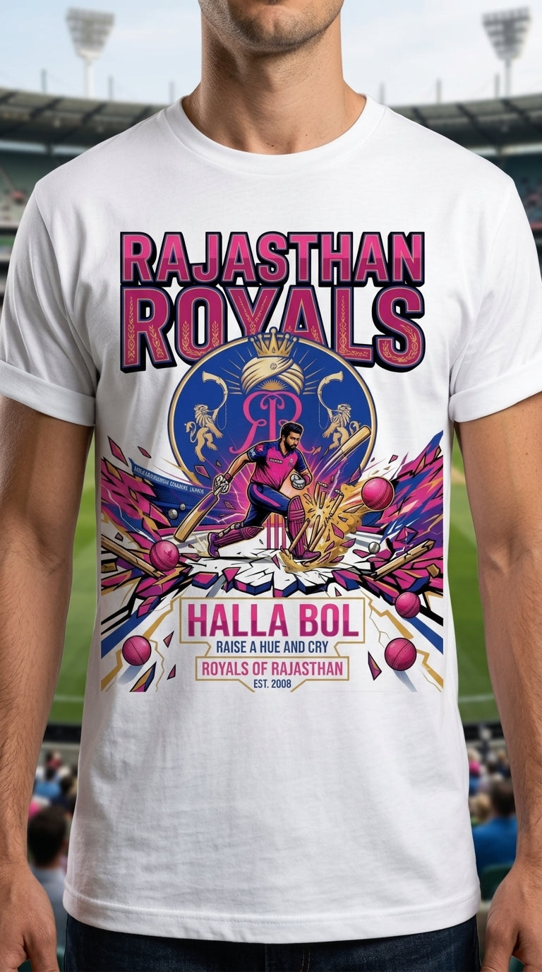 Halla Bol – Rajasthan Royals Fan T-Shirt