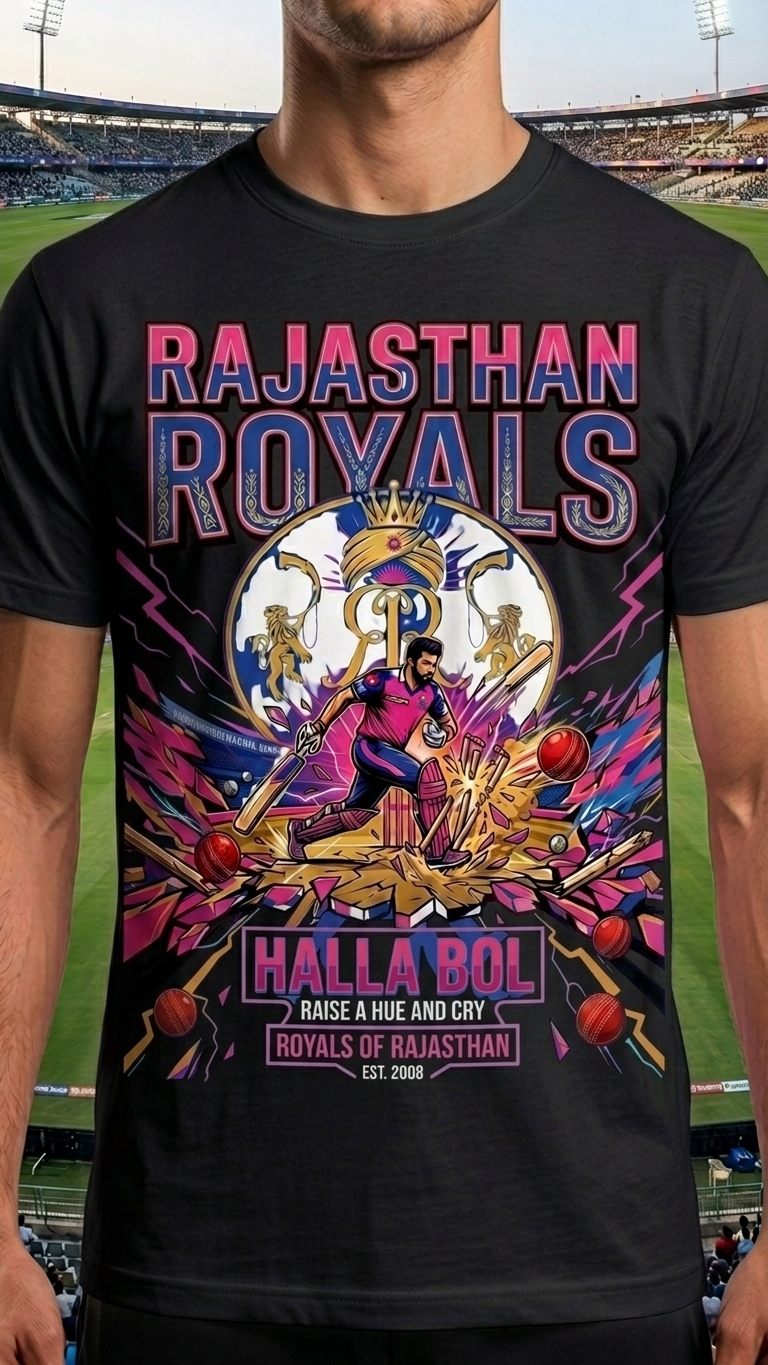 Halla Bol – Rajasthan Royals Fan T-Shirt