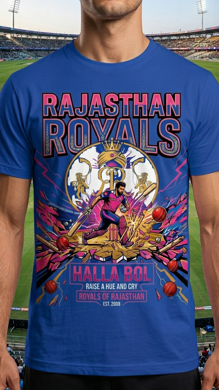 Halla Bol – Rajasthan Royals Fan T-Shirt