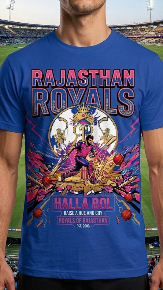 Halla Bol – Rajasthan Royals Fan T-Shirt