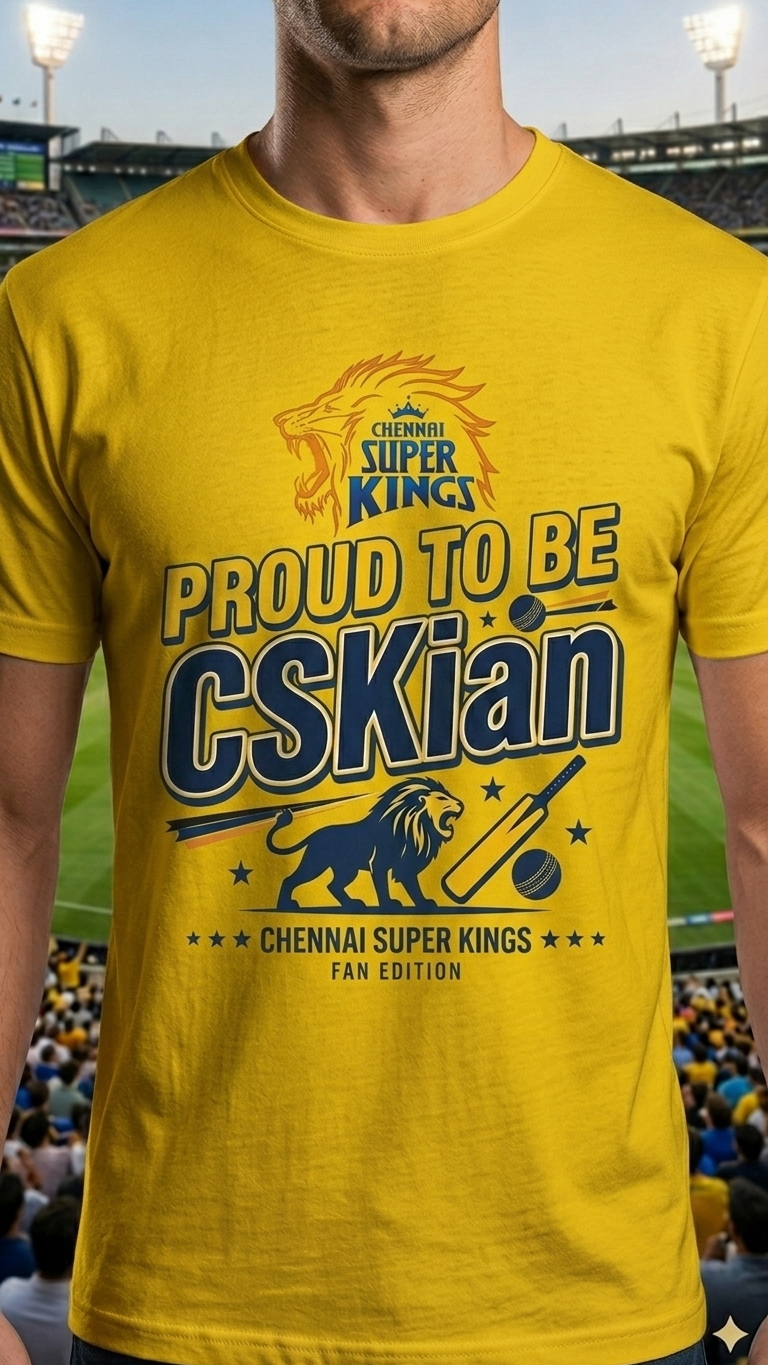 Proud to be CSKian – Chennai Super Kings Fan T-Shirt