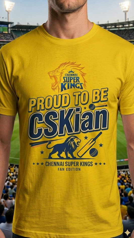 Proud to be CSKian – Chennai Super Kings Fan T-Shirt