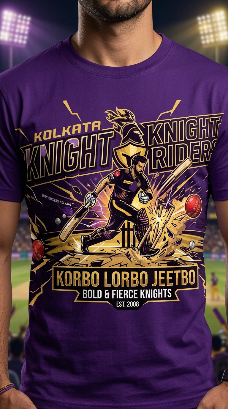 Korbo Lorbo Jeetbo T-Shirt – Kolkata Knight Riders Fan Edition