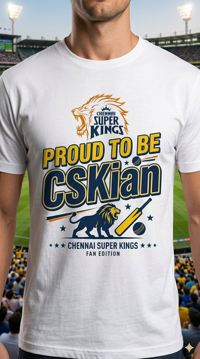 Proud to be CSKian – Chennai Super Kings Fan T-Shirt
