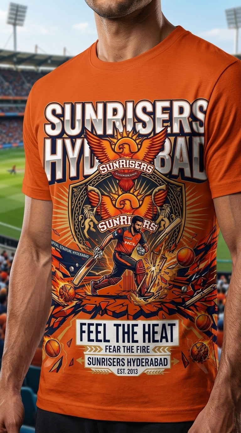 Feel the Heat – Sunrisers Hyderabad Fan T-Shirt