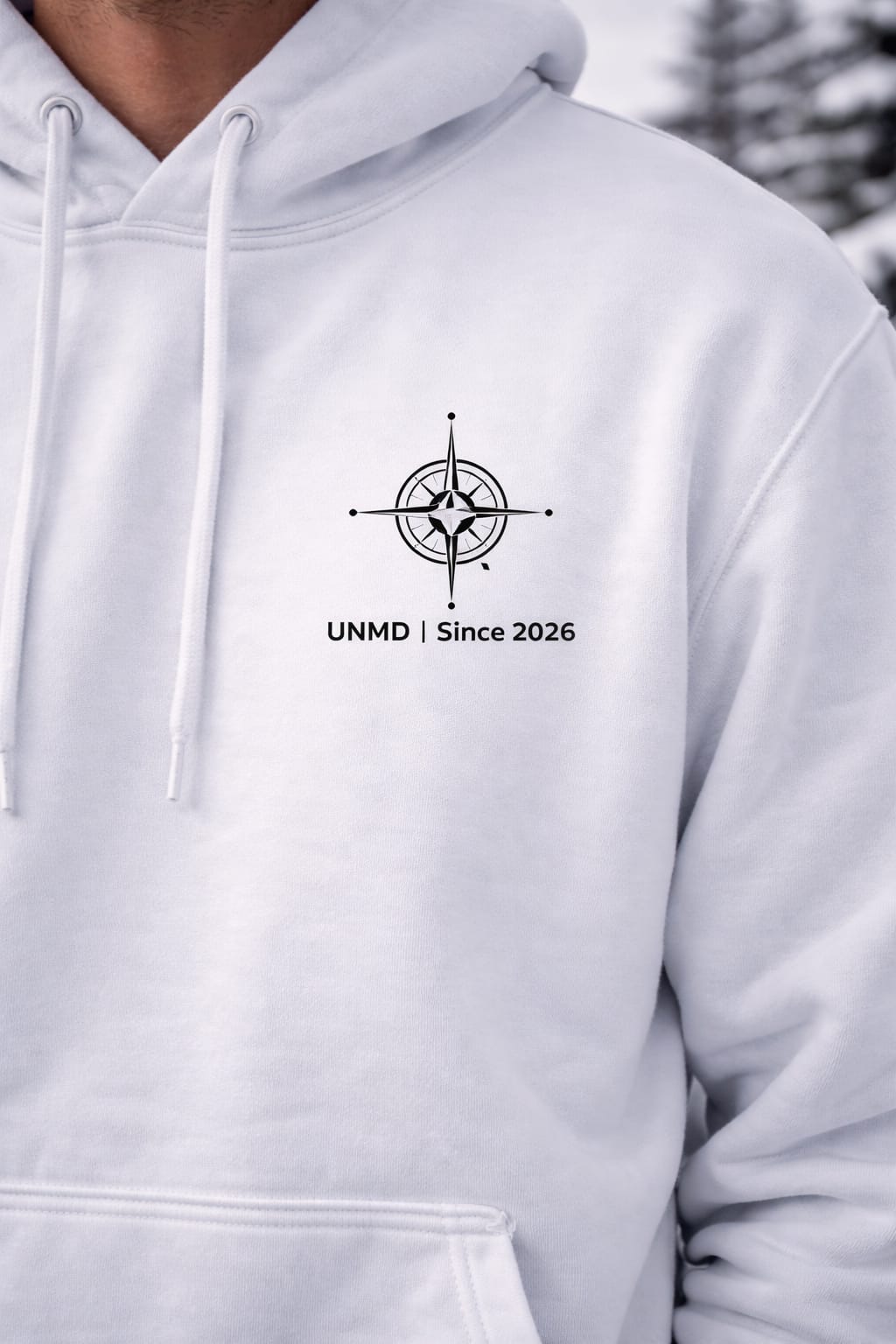 UNMD Since 2026 Hoodie – Minimal Compass Logo Premium Black Sweatshirt