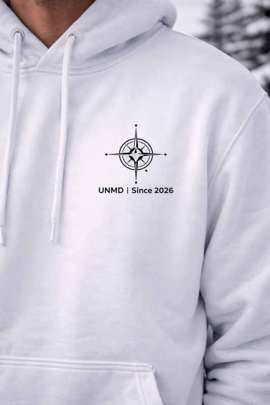 UNMD Since 2026 Hoodie – Minimal Compass Logo Premium Black Sweatshirt