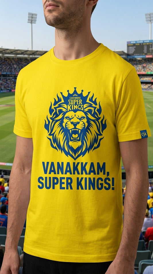 Vanakkam Superkings CSK Fan T-Shirt – IPL Edition