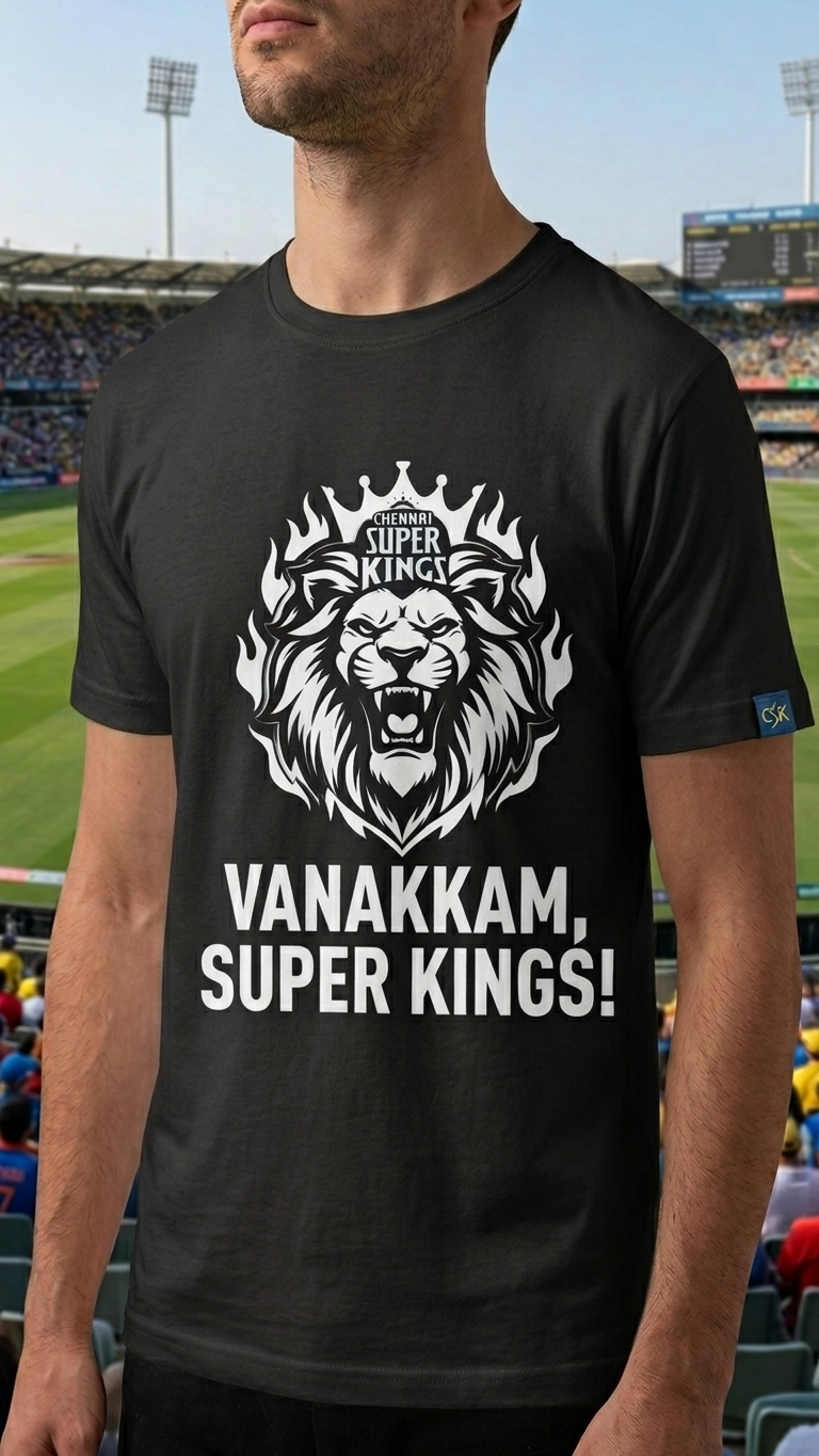 Vanakkam Superkings CSK Fan T-Shirt – IPL Edition